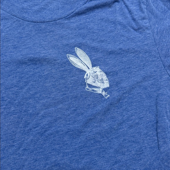 Blue Graphic T-Shirt with Rabbit Design - Picture 2 of 3